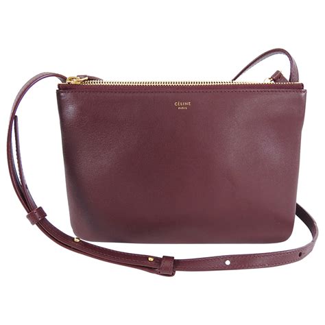 celine trio burgundy small|WOMEN'S LUXURY BURGUNDY SMALL LEATHER GOODS.